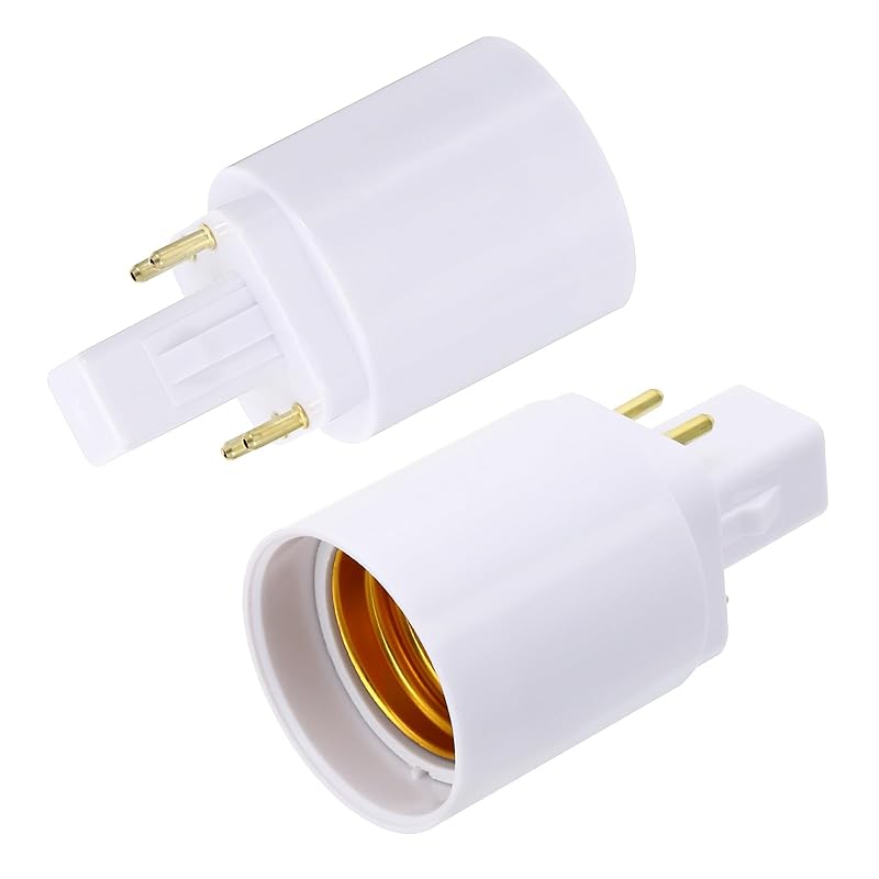 PATIKIL G24q To E26/E27 Light Socket Adapter, 4pcs Lamp Holder Convert 4 Pin To Screw Base Converter for Halogen CFL Light Bulb