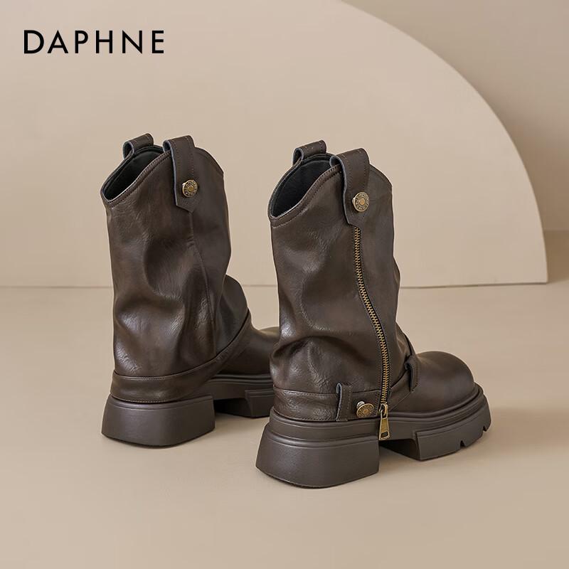 Женские ретро ковбойские ботильоны Daphne EU 39 коричневый