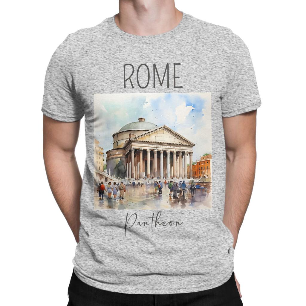 Watercolor Design Of The Pantheon Rome Italy Novelty 100 Cotton Tshirt Pantheon Tees Tops For Unisex