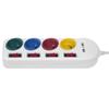Rallonge électrique - maclean - mce229 - 4 prises + 2xusb - interrupteurs individuels - 1,5m blanc