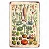 VegFruitVintageSign Vegetable Plants Retro Poster - Fruits/Cauliflower Vintage Metal Tin Sign, Garden/Kitchen Farm Wall Decor