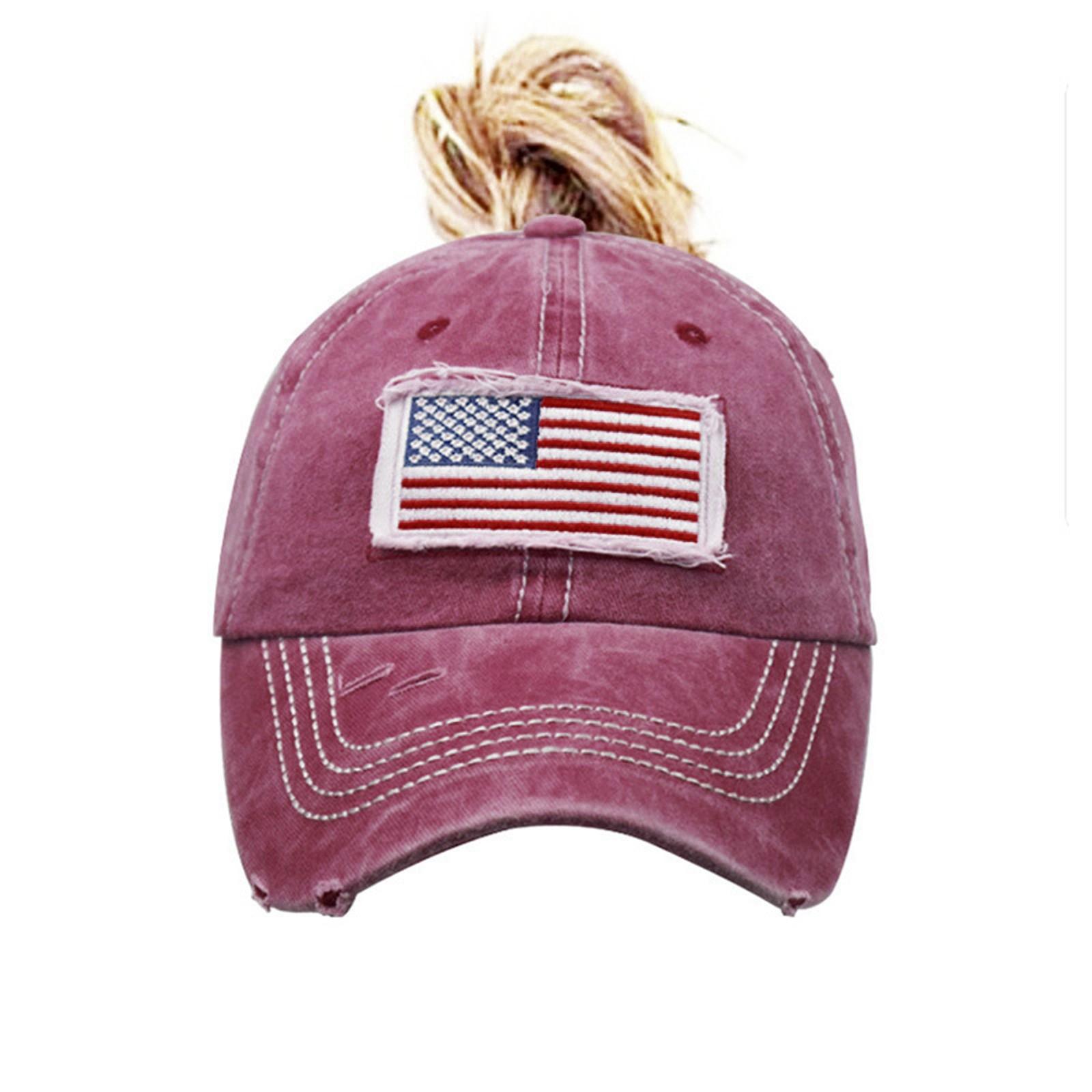 

Кепка с козырьком, женская солнцезащитная шляпа, спортивная Кепка для кемпинга, рыбалки, путешествий, женская кепка с хвостиком и вышивкой One Size винный