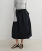 Eikis Layered Poplin Long Skirt _Black