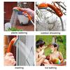 Kit de douche portable d'extérieur pour camping avec débit d'eau de 2,5-3,5 L/min, tuyau de 2 m, chargement USB, autonomie de 30-60 minutes, douche de camping