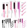9pcs Multifunctional Essential Hairdressing Comb Brush Hair Clip Set For Women Men And Kids Hair Styling Accessories  Black