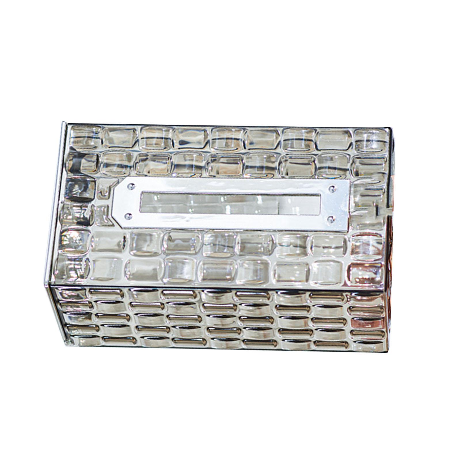 Wall Mounted Tissue Box Ice Brick Textured Large Capacity Plastic Desktop Tissue Holder for Bathroom Living Room