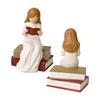 Reading Thinker Statue Reading Girls Figurines Sculpture Ornament for Home Office Bookshelf Decors Book Lover Gift
