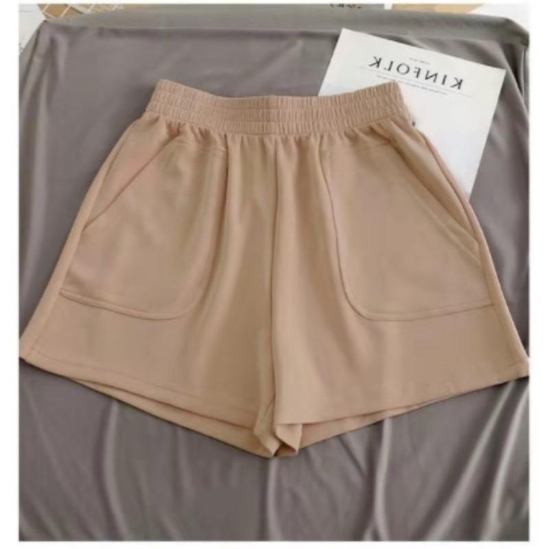 Damen Schlichte, weiche Shorts Große Größe Casual Shorts Yoga Strandhose Damen Sport Shorts Weites Bein Streetwear