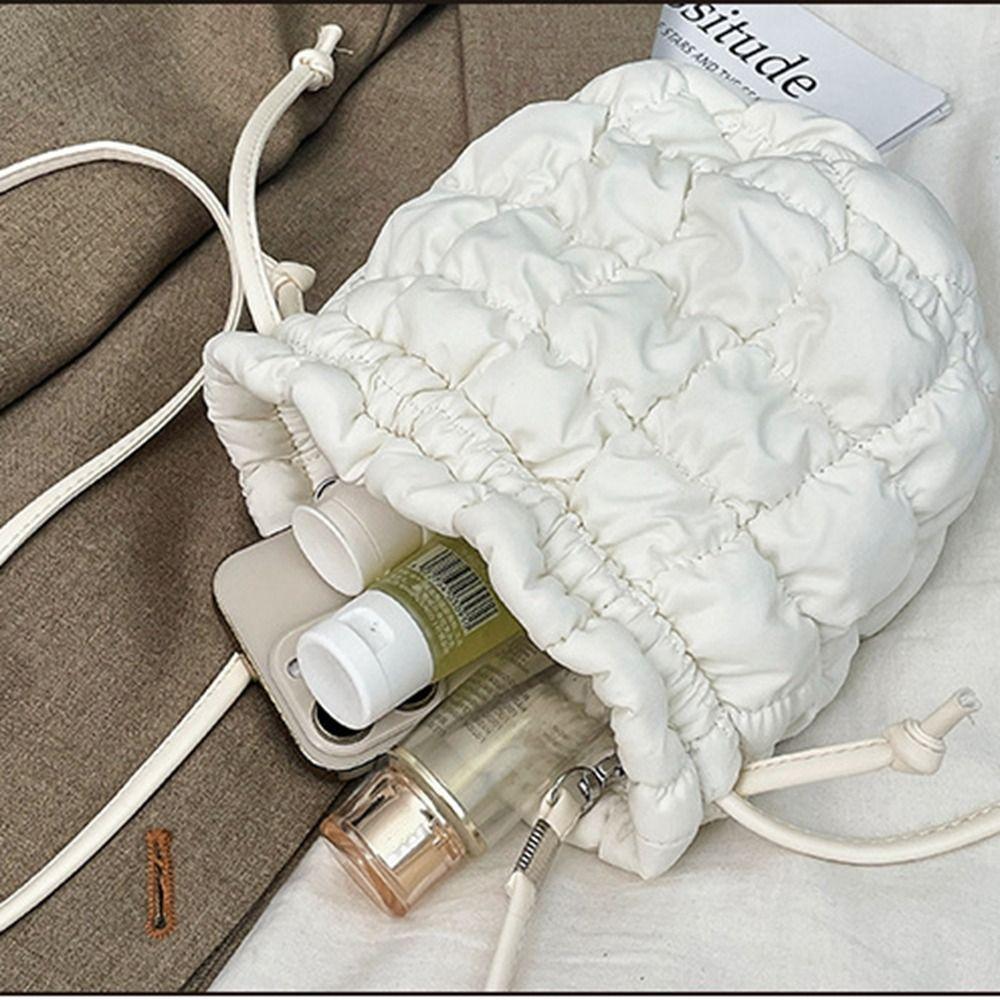 Handbag Drawstring Bucket Bag Korean Style Cloud Bag Casual Nylon Shoulder Bag  Women