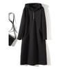Cost-Effective! Original Single Women's Hooded Air Cotton Front Zipper Over the Knee Dress Thickened Fall and Winter Slimming Overcoat Skirt