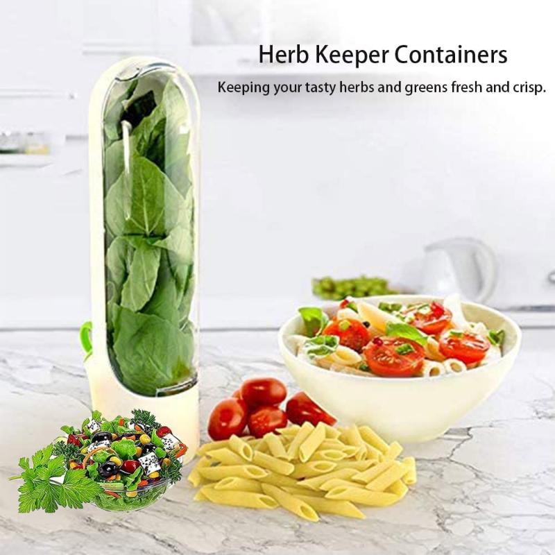 Refrigerator Herb Crisper Saver Pod Container Vegetable Preserving Bottle Keep Herb/Cilantro/Mint/Parsley/Asparagus