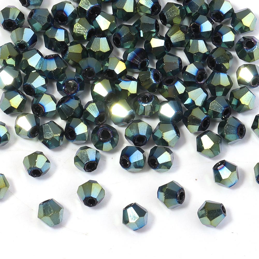200pcs/lot 4mm Colorful Glass Crystal Beads Bicone Beads Loose Spacer Beads For Jewelry Making DIY Bracelet Necklace Accessories