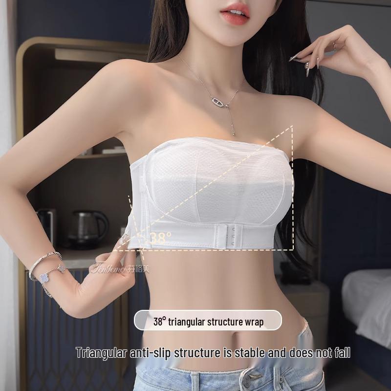 Women's Anti-Slip Strapless Full Cup Bra: Minimizing, Anti-Sag, Beautiful Back Bandeau for Large Bust Plus Sizes