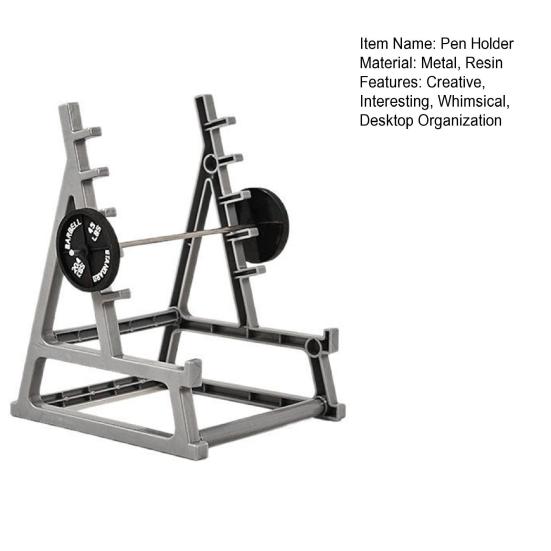 Squat Rack Pen Holder Desktop Pen Holder Gym Theme Pencil Mini Barbell Rack Organizer
