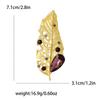 Crystal Leaf Badge for Women Unisex Wormholes Leaves Plants Party Office Brooch Pins Gifts