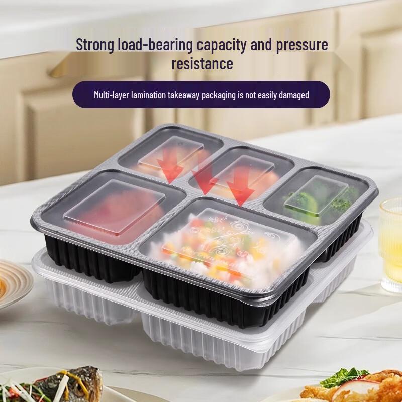 Miaojiayi Disposable 4-Compartment Meal Prep Containers