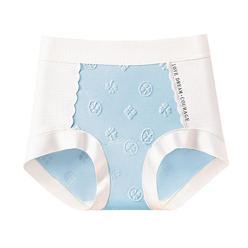 Female Spring and Autumn New Pure Cotton 10A Antibacterial Breathable Non Trace High Waist Briefs