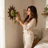 Wooden Sun Shaped Wall Mounted Hydroponic Plant Holder with Glass Test Tube Vase for Small Plants and Decorative Display Indoor Outdoor Use