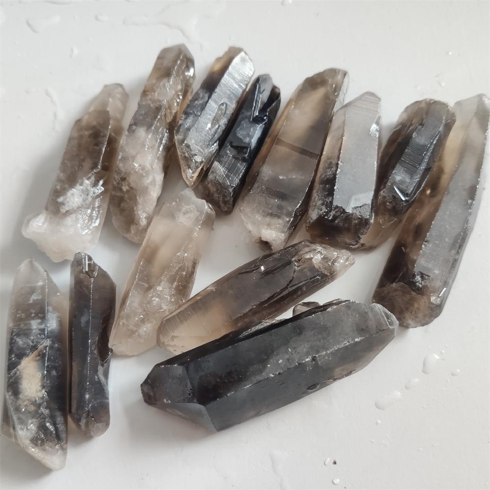 Natural Smoky Quartz Crystal Point Lemurian Specimen Energy Healing Reiki Rough Rocks Specimen Mineral Home Decoration Stone