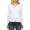 Women's V-neck Thin Long-sleeved Solid Color Short Knitted Sweater Slim Fit Sweater