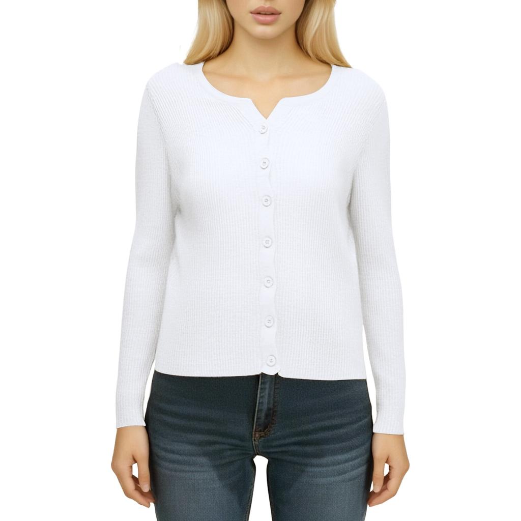 Women's V-neck Thin Long-sleeved Solid Color Short Knitted Sweater Slim Fit Sweater