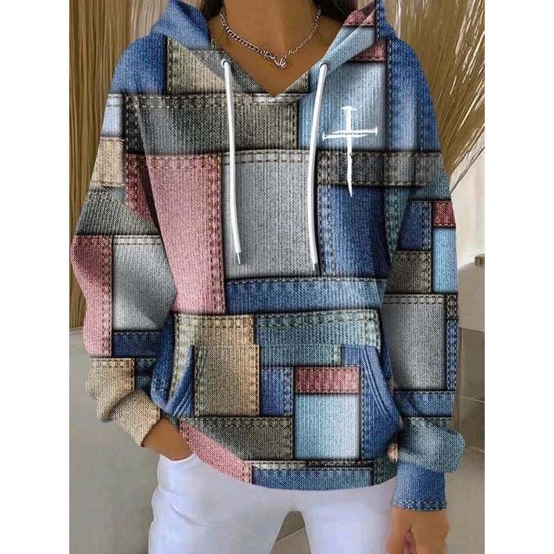 Lässiger Kapuzenpullover Damen Oberteile Frühling Herbst Mode 3D Digitaldruck Langarm Kapuzenpullover & Sweatshirts