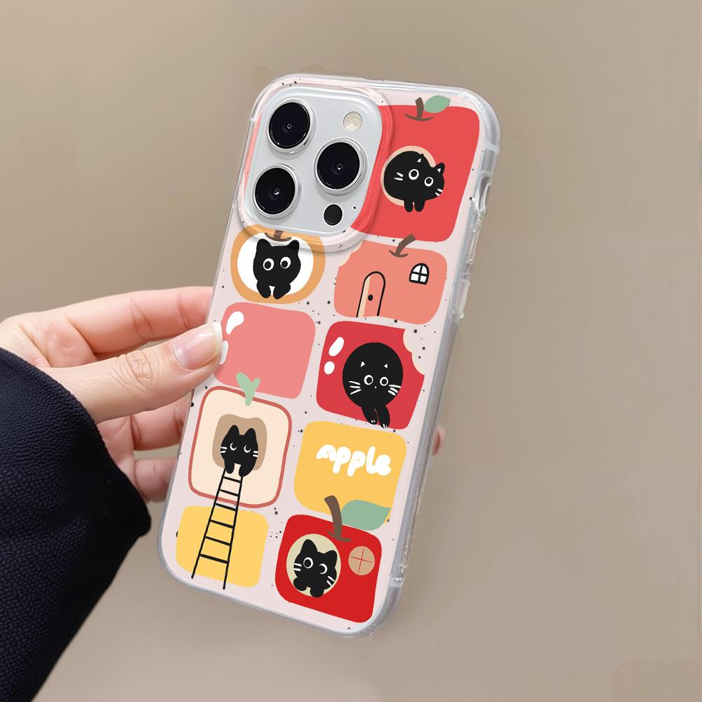 Painted Phone Case for iPhone 12 13 15 16 iPhone 16 12 13 14 15 Pro  14 15 16 Pro Max Coverage Shockproof Anti-Fingerprint Fresh Style Protective Case