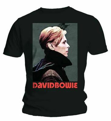 Maglietta Uomo Nera 100% Cotone Ufficiale David Bowie Ritratto Basso Magliette Uomo Top David Bowie Maglietta Classica