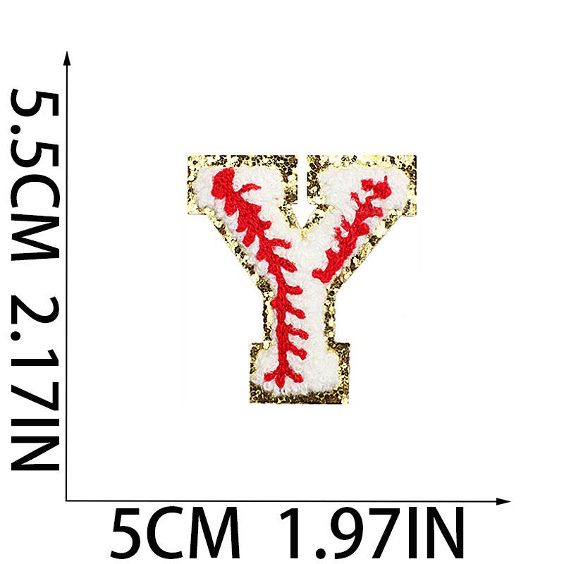 5.5Cm Baseball Pattern English Letter Embroidery Cloth Sticker Ironing Towel Embroidery Letter Patch Sticker Computer Embroidery Chapter Boy