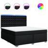 Box Spring Bed with Mattress Black 180x200 cm Fabric