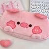 New Plush Little Bear Little Pig Pencil Case Cute Makeup Bag Large Capacity Portable Stationery Storage Pouch Zipper Pen Case