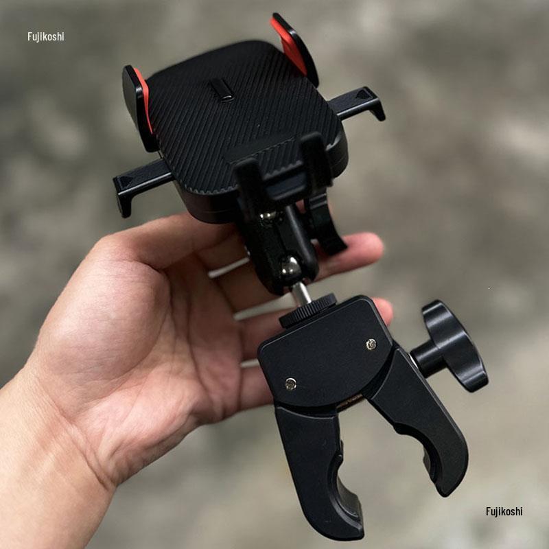 360° Shockproof Excavator Phone Holder with Rearview Mirror Mount and Heavy-Duty Crab Claw Clip for Trucks