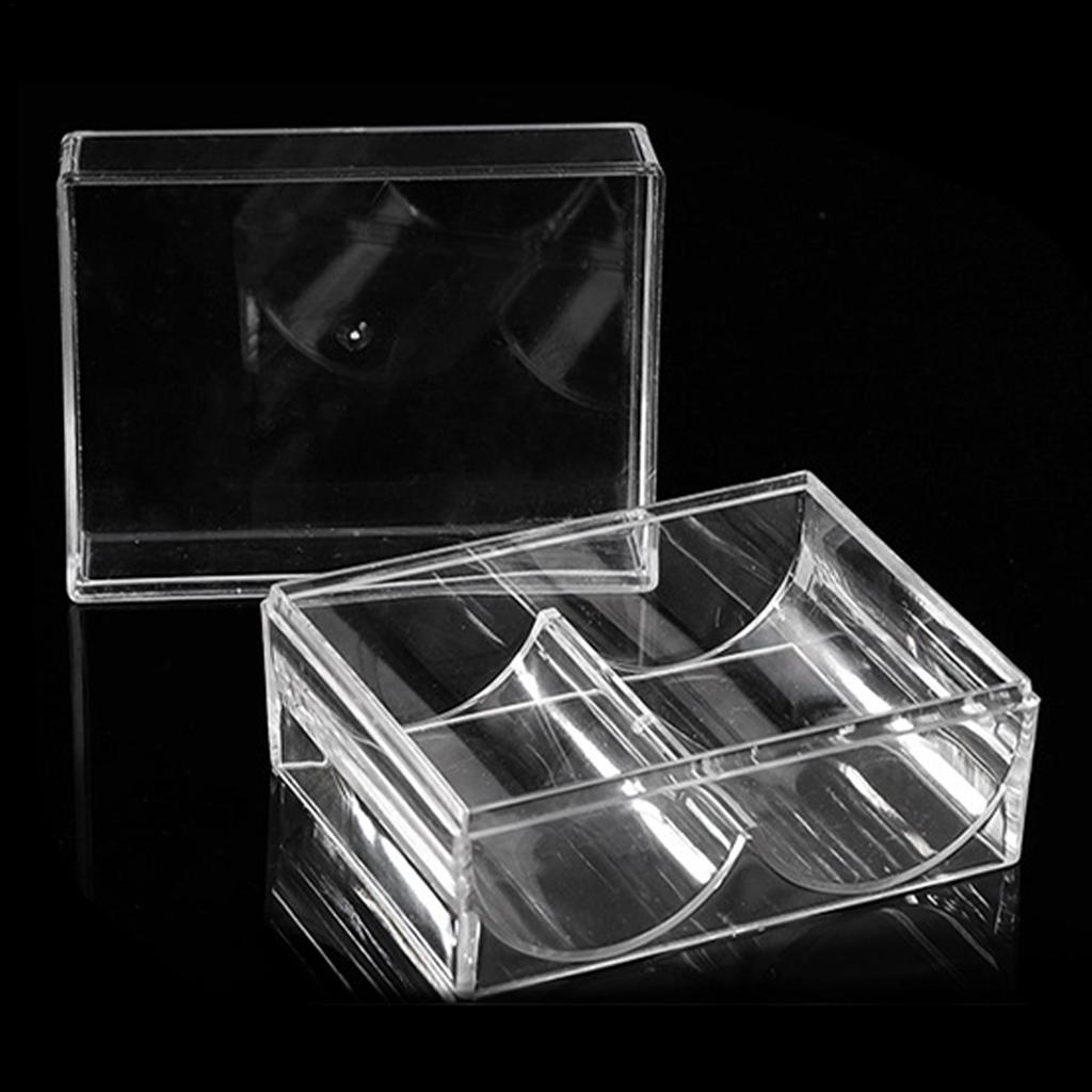 High-quality Poker Chips Box Set Texas 40Pcs Chip Box Acrylic Transparent Portable B accarat Tray Casinos Poker Chip Rack