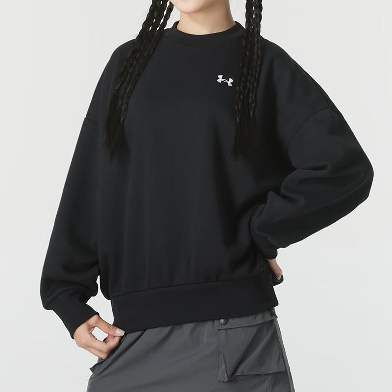 Under Armour Sports Lifestyle Series Training Comfortable Breathable Casual Pullover Sweatshirt Women Sweatshirt Black 1387235-001