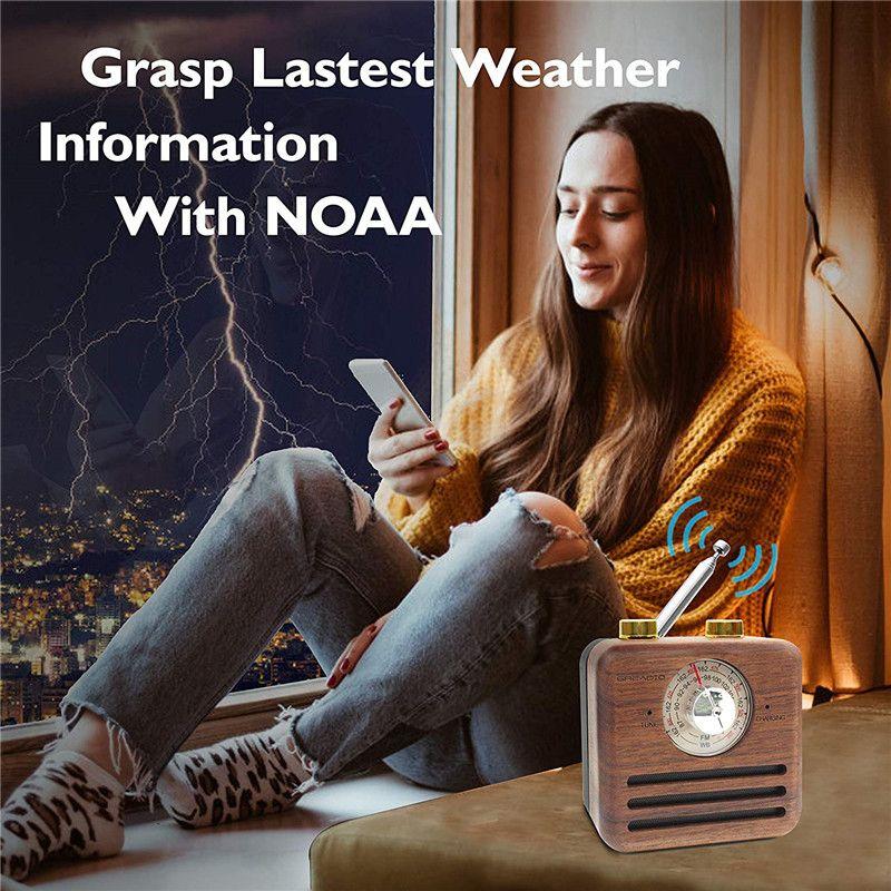 Retro Design Bluetooth Speaker with FM-Radio R917-A Light Brown