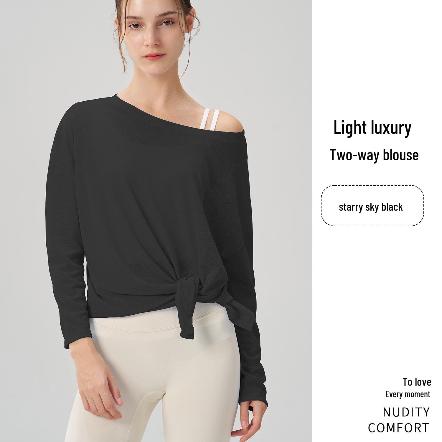 

Женский легкий дышащий лонгслив для йоги с разрезом M