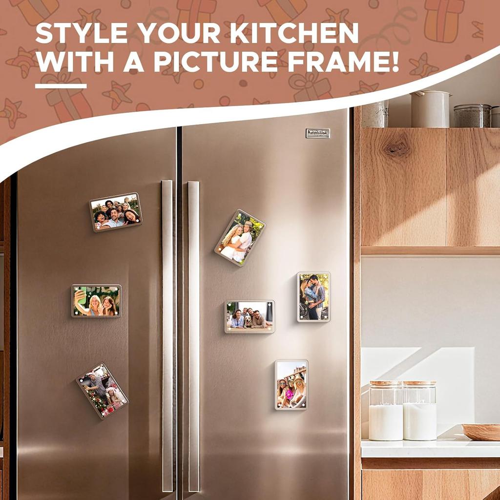 2Pcs Car Picture Holder, Acrylic Car Visor Photo Clip, Personalized Car Accessories Magnetic Car Sunshade Photo Frame For Adding Family Or Personal