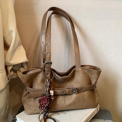 Soft Leather, Large-capacity, Fashionable Belt Decorated Commuting Single-shoulder Bag