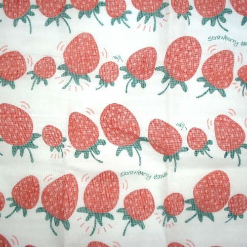 Snow White Yuzen Dishcloth Strawberry