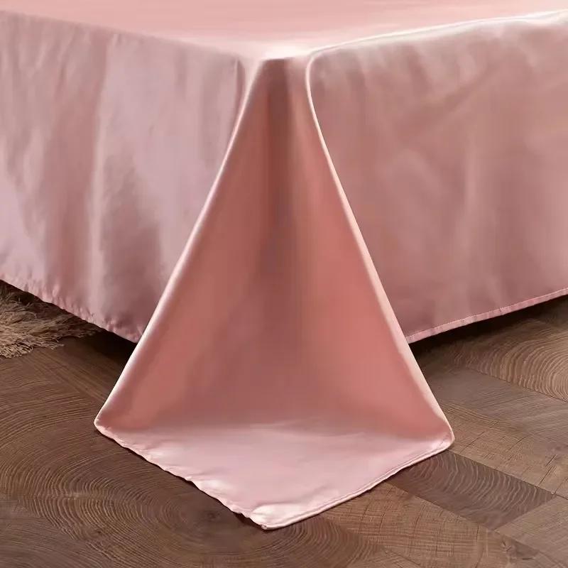Luxury Satin Bedding Set King Queen Size Bed Cover Flat Sheet Pillowcase for Sleep Home Decro Mulberry Silk Bed Sets