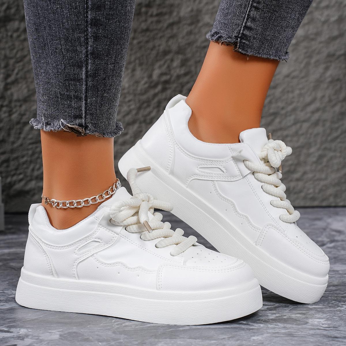 

Женские кроссовки весна осень модная повседневная обувь на толстой подошве удобная увеличивающая рост платформа подошва для женщин 35