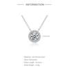Genuine 1 Carat Moissanite Pendant, Round Bag Moissanite Necklace.