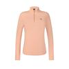 Fleece Knit Mock Neck Half Zip Raglan Long Sleeve T-Shirt Women Tops Light-Pink A11W511205FPC