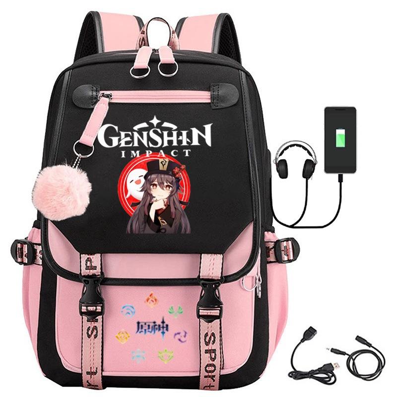 Game Genshin Peripheral Casual Backpacks Outdoor Travel Middle School School Bags Male Female Backpack