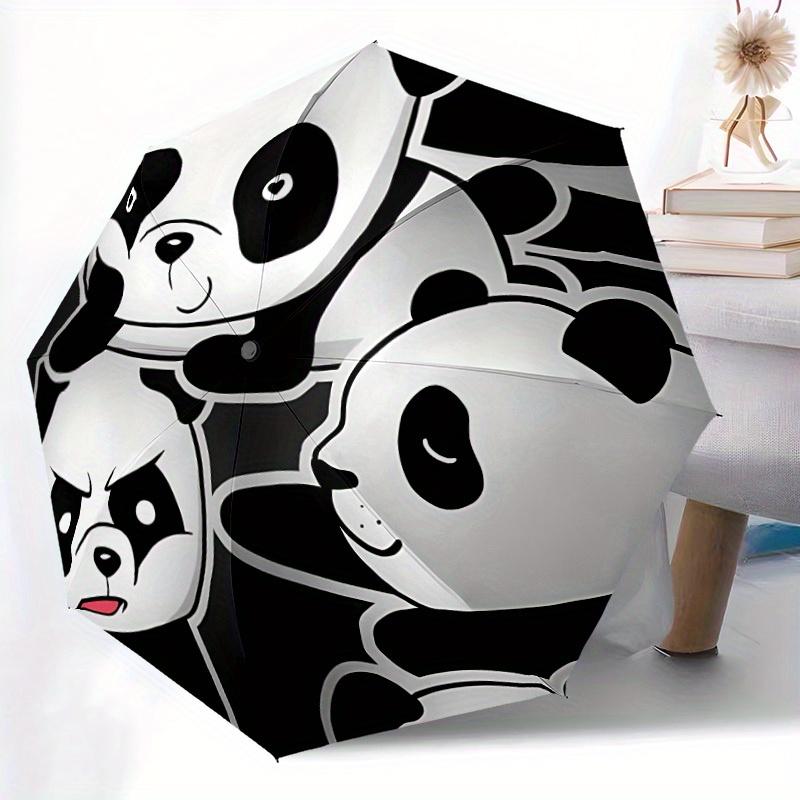 1pc Panda Family Automatic Open/close, All-Season Portable Folding Umbrella, Travel, Everyday, Formal Events075