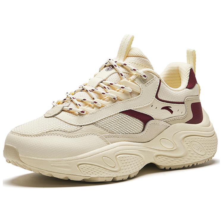 Anta Star Comfortable Shock Absorbing Wear Resistant Low Top Casual Shoes Men Sneakers Beige 912428837-6