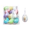 12Pcs Easter Colorful Eggs Handmade Art Ornament Decorative Crafts Supplies for Children Adults DIY Photo Props