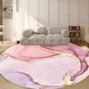 Modern Luxury Round Carpet for Living Room Marble Pattern Bedroom Bedside Rugs Decoration Home Sofa Non-slip Soft Mats Washable