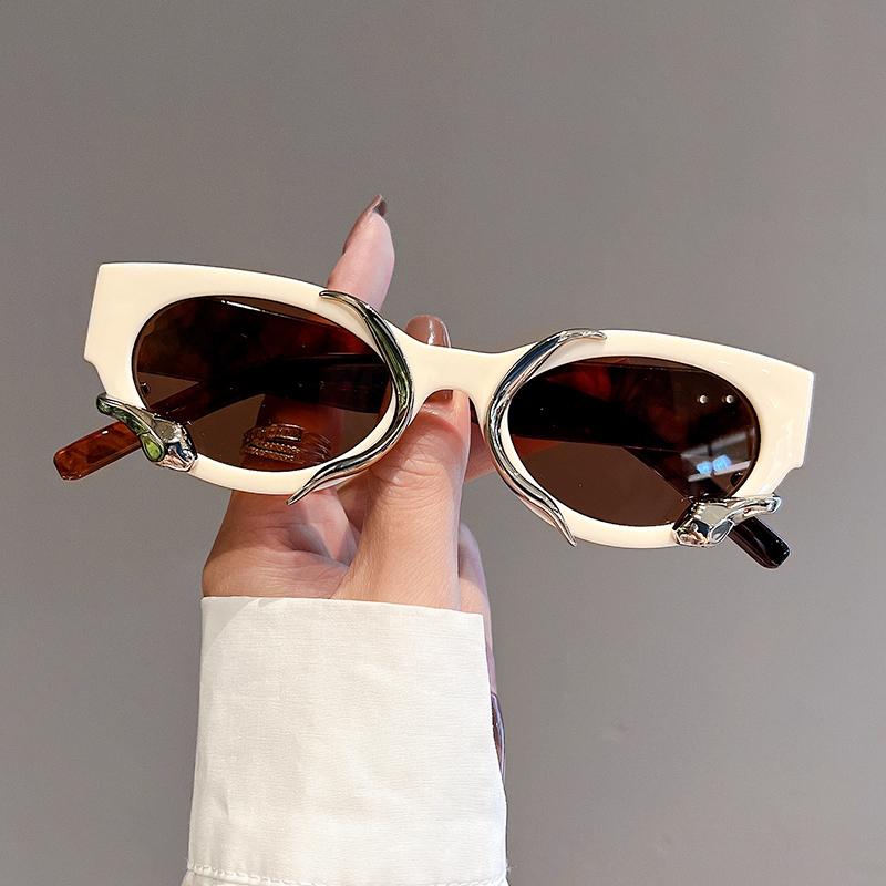 Bai Fen Bai Electronic 3C Women's Kammpt New In Cat Eye Sunglasses Fashion Snake Wrapped Round Vintage Shades Eyewear Luxury Brand Design Uv400 Sun Glasses Cm