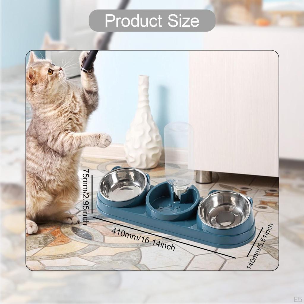 Bowl, Pet Food And Water Tilted At 15°, 3 In 1, for Wet Dry Food, Feeder Hamster, ,